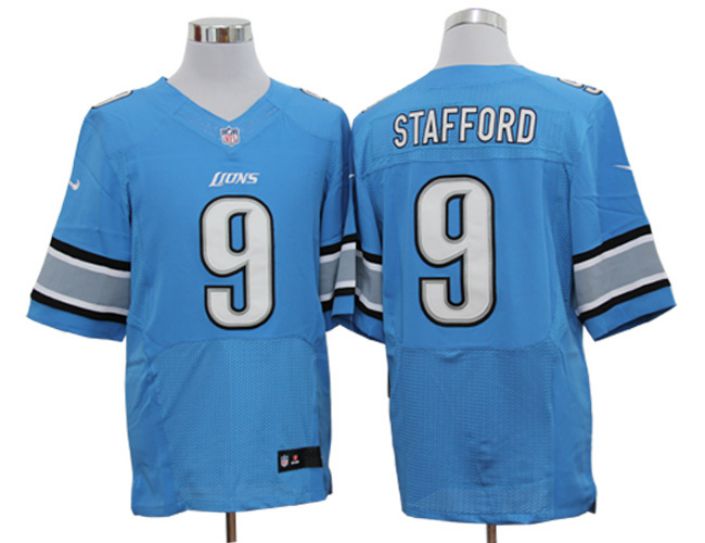 NFL Detroit Lions #9 Stafford blue Elite Nike jerseys->->NFL Jersey